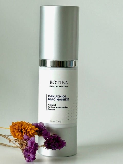 Botika Bakuchiol Niacinamide Serum bottle — natural retinol alternative serum for anti-aging and bright skin