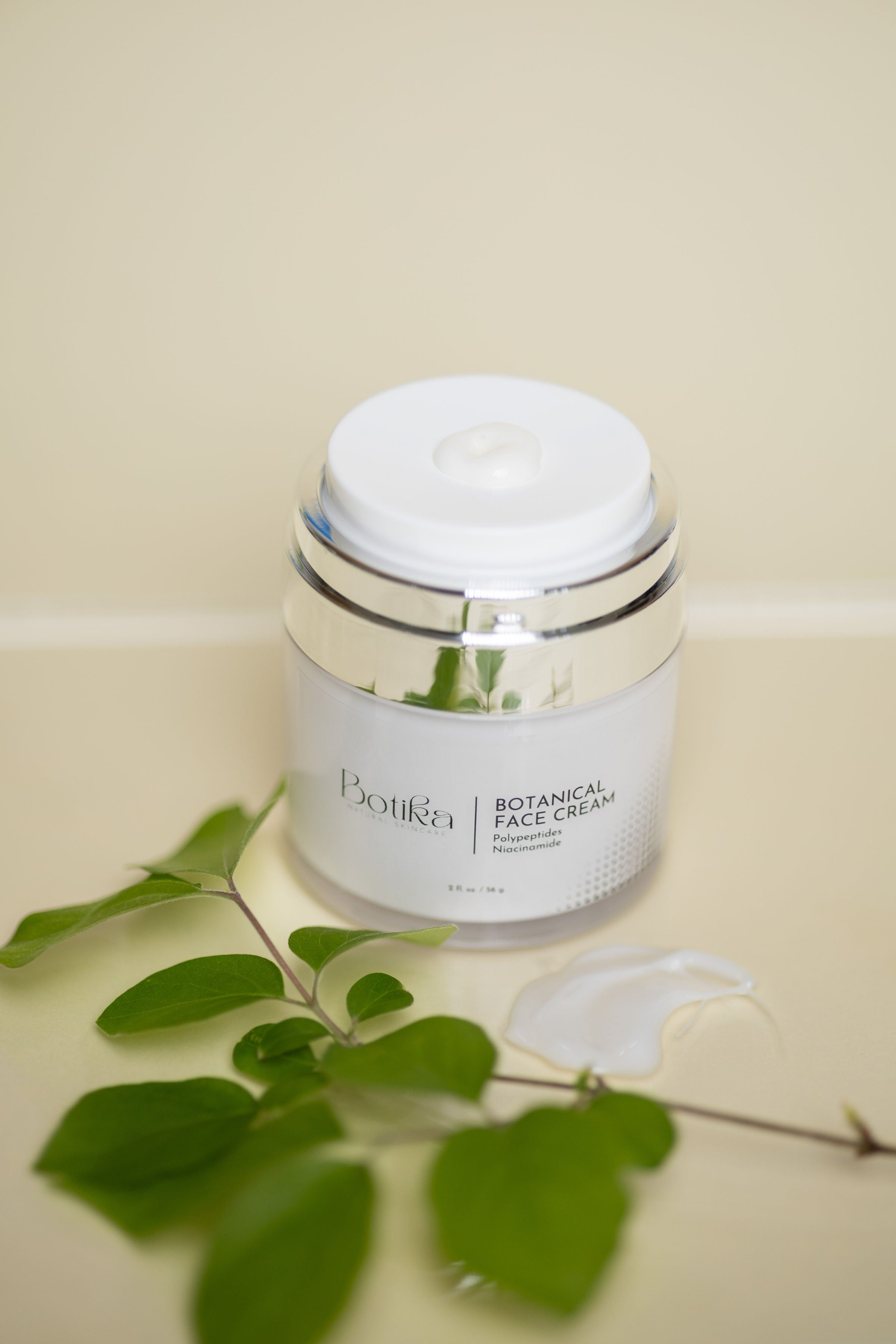 botanical derived face cream with natural plant extracts 