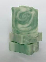 Eucalyptus tallow bar soap by Botika Skincare on white background