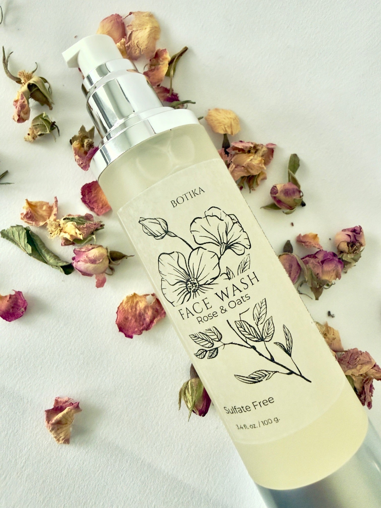 Face Wash Rose & Oats - Botika Skincare