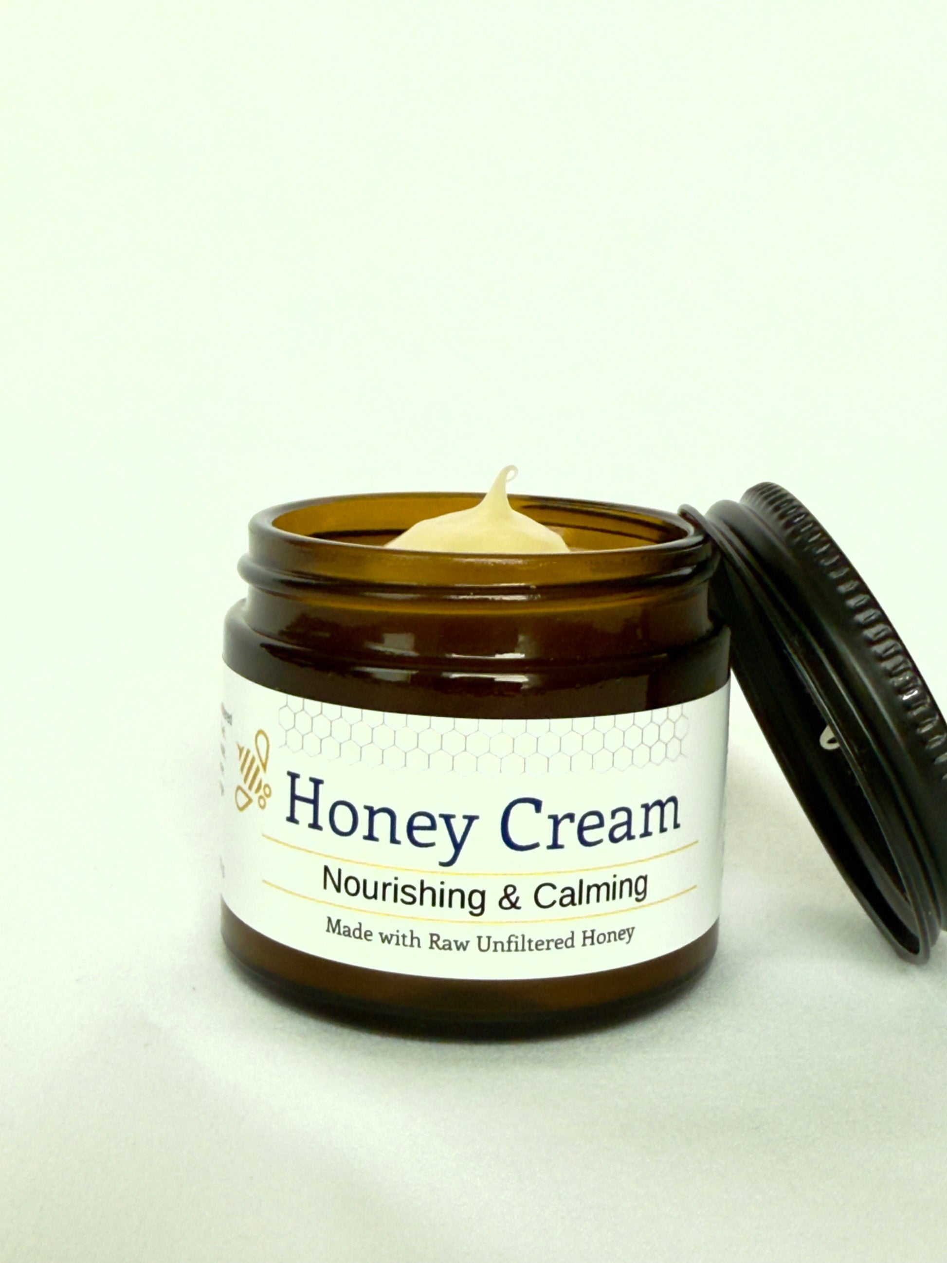 Botika Honey Colloidal Oat Cream for eczema-prone skin open jar — natural moisturizer with raw honey and colloidal oats for dry and sensitive skin